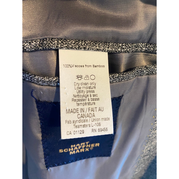 Hart Schaffner Marx Gray Textured Blazer Men’s 44R Made in Canada - Picture 8 of 9